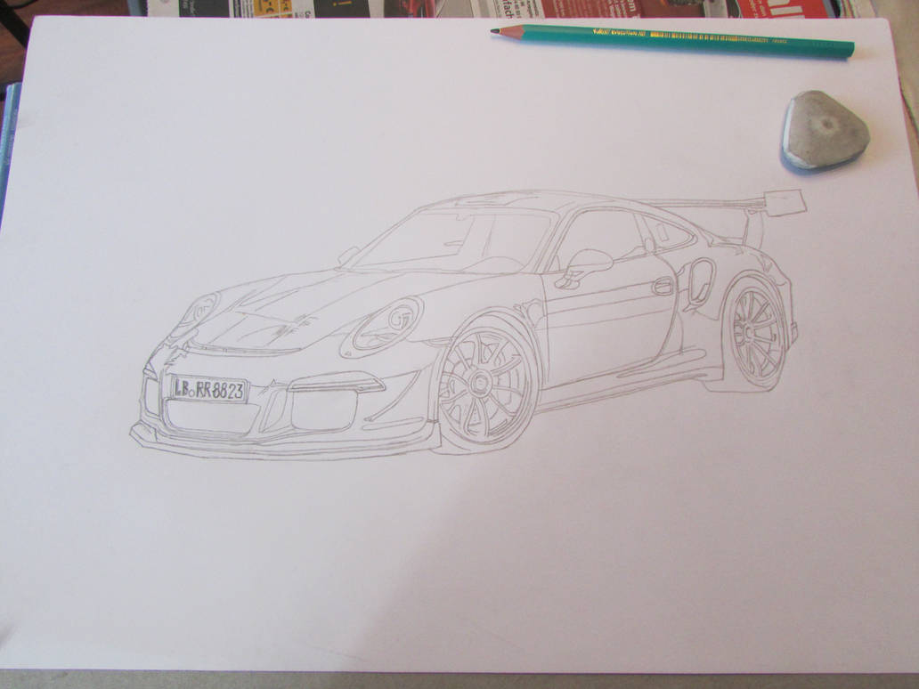 1032x774 porsche car line drawing - Porsche Line Drawing