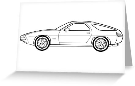 441x283 porsche line drawing artwork greeting cards - Porsche Line Drawing
