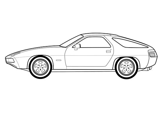 550x389 porsche line drawing artwork posters - Porsche Line Drawing