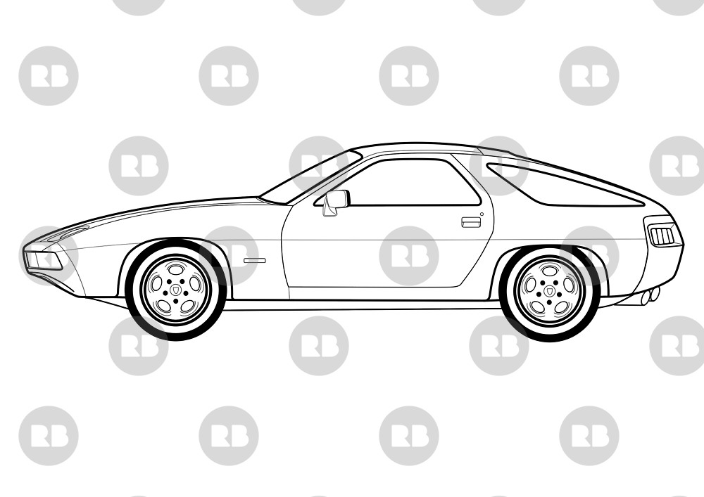 1000x707 porsche line drawing artwork - Porsche Line Drawing