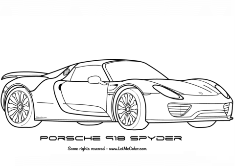 480x339 porsche coloring pages - Porsche Line Drawing