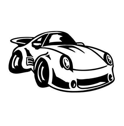 425x433 porsche car race vinyl decal window sticker - Porsche Line Drawing