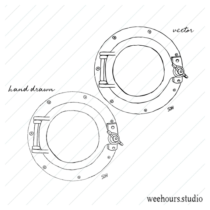 690x690 Porthole Vector, Illustration, Drawing - Porthole Drawing
