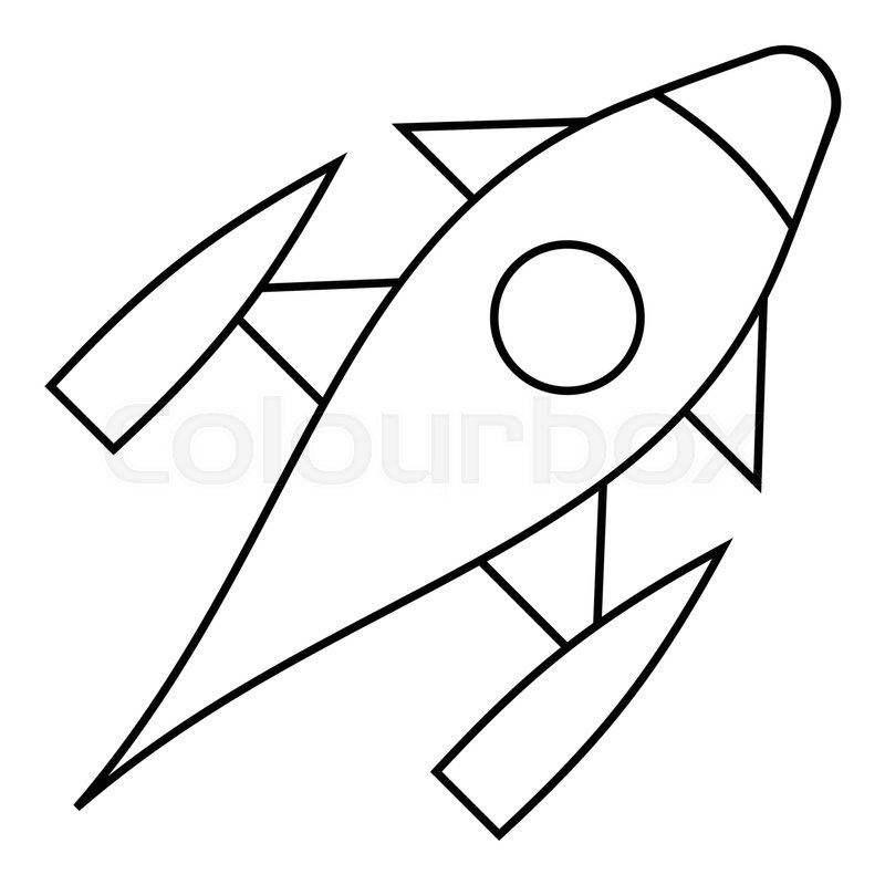 800x800 Rocket With Porthole Icon Outline Stock Vector Colourbox - Porthole Drawing