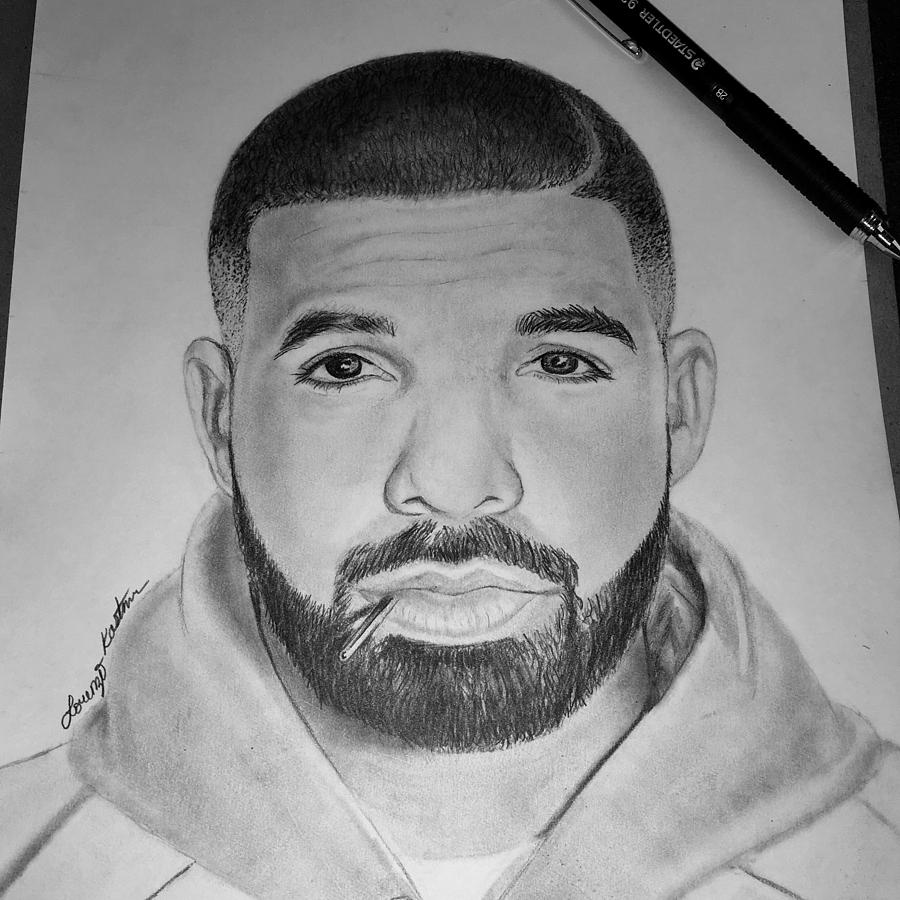 900x900 Drake Portrait Drawing - Portrait Drawing