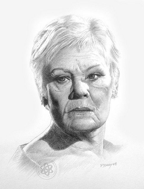 487x640 Dame Judi Dench In People I Admire Pencil - Portrait Drawing App