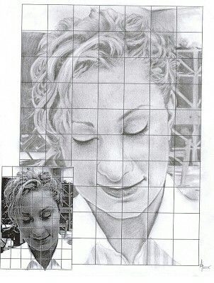 302x400 grid drawing portraits drawing in drawings, art - Portrait Drawing Grid