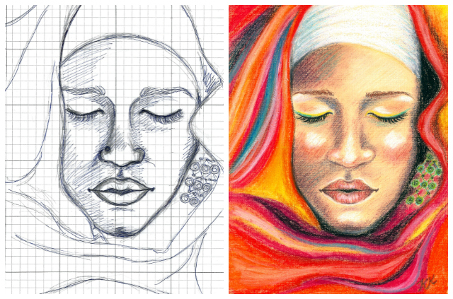 640x423 how to draw from a photo using the grid method - Portrait Drawing Grid
