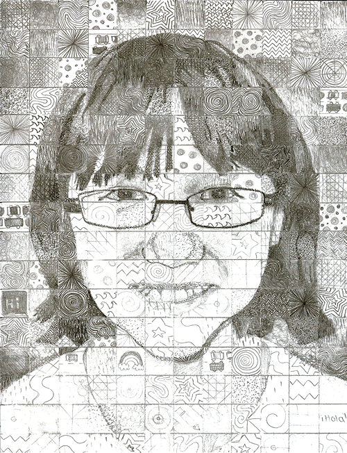 500x652 celebrity grid drawings twenty first century art and design - Portrait Drawing Grid