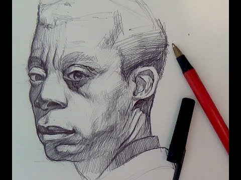 480x360 Pen Ink Drawing Tutorials Ballpoint Pen Portrait Demo - Portrait Drawing Tutorial