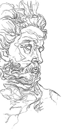 258x550 poseidon line drawing posters - Poseidon Drawing