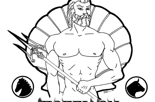 500x329 poseidon greek god coloring pages fantasy - Poseidon Greek God Drawing