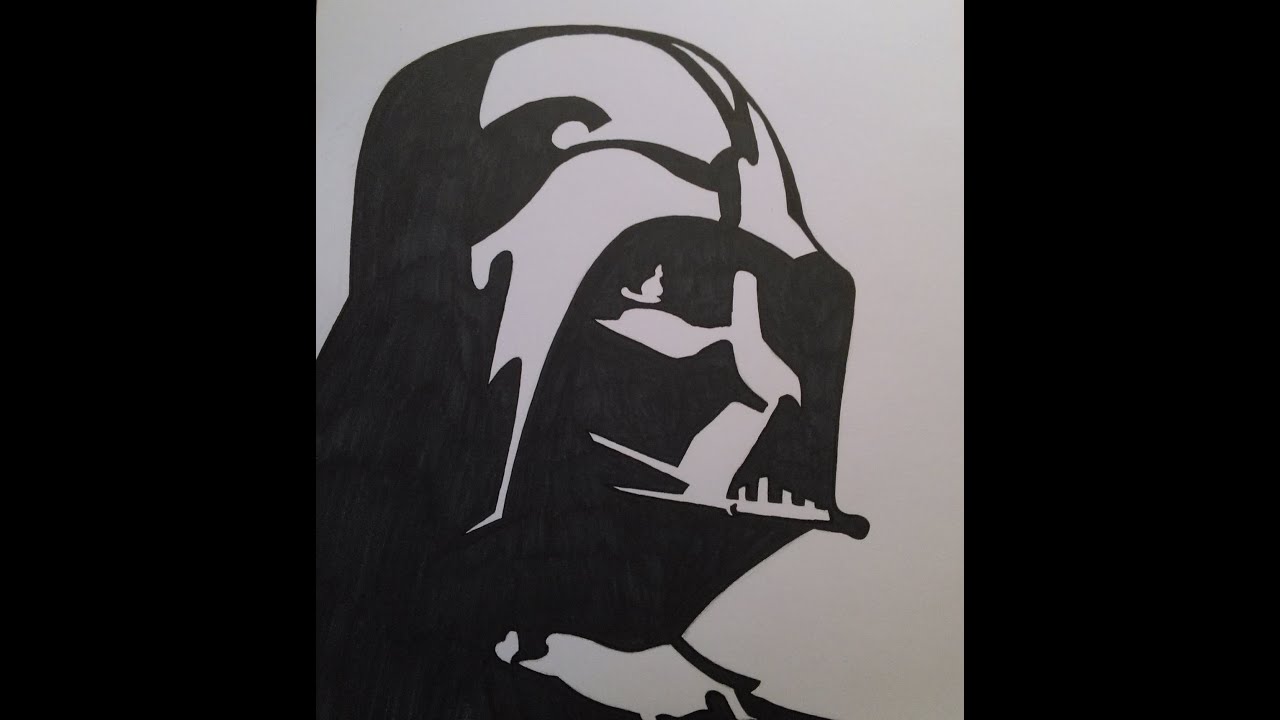 1280x720 negative space drawing of darth vader - Positive And Negative Drawing