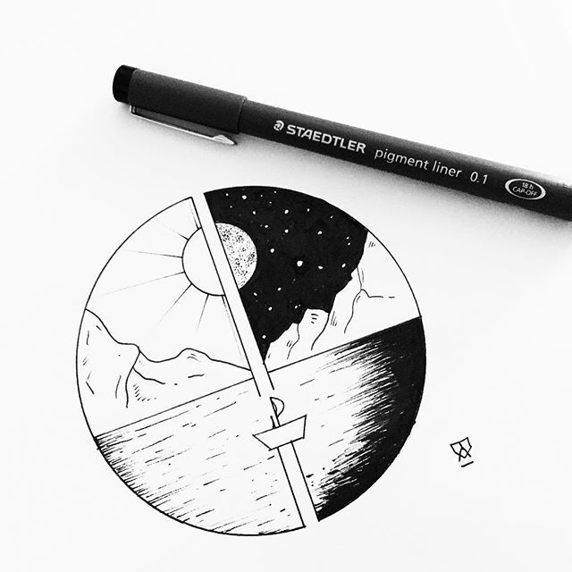 640x640 positive and negative space night and day drawing dessin - Positive Drawings
