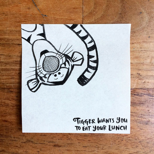527x526 This Dad Surprises His Daughter With A Lunch Note Drawing Every Day - Post It Drawings