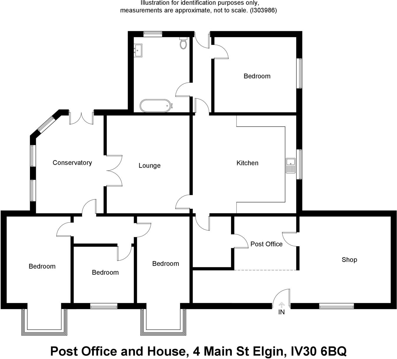 1350x1221 post office for sale in new elgin post office, main street new - Post Office Drawing