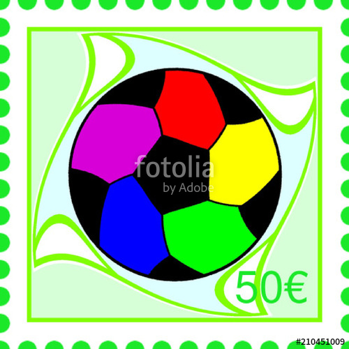 500x500 postage stamp drawing with football theme stock image - Postage Stamp Drawing