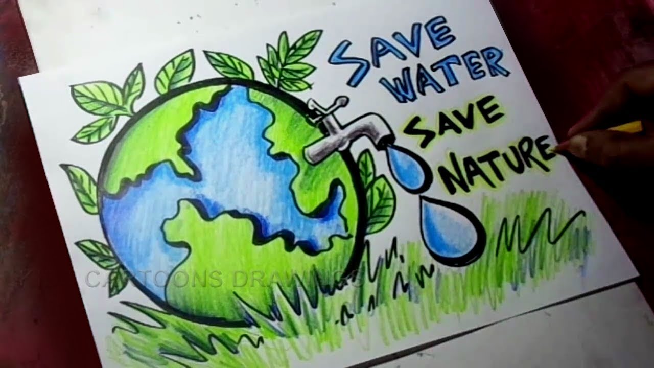 1280x720 how to draw save trees save water save nature poster drawing - Poster Drawing