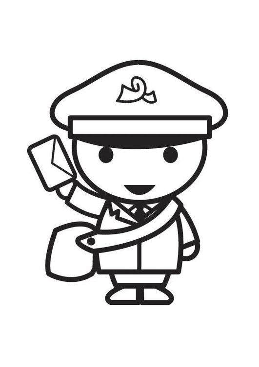 531x750 coloring - Postman Drawing