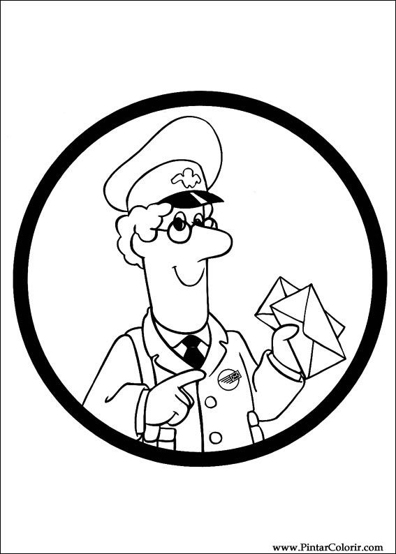567x794 drawings to paint colour postman pat - Postman Drawing