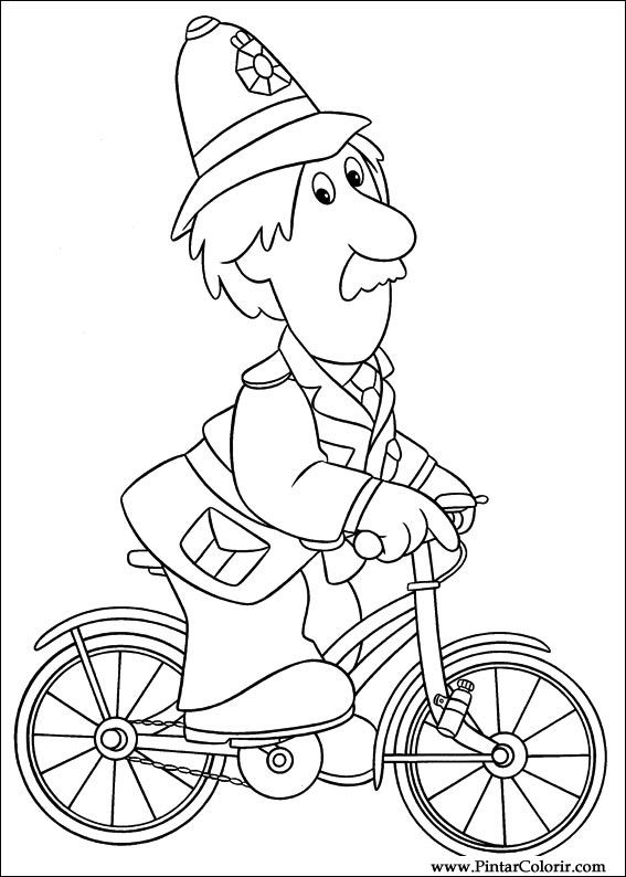 567x794 drawings to paint colour postman pat - Postman Drawing