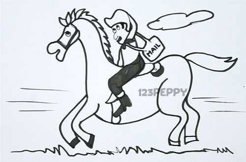 500x330 how to draw postman riding - Postman Drawing