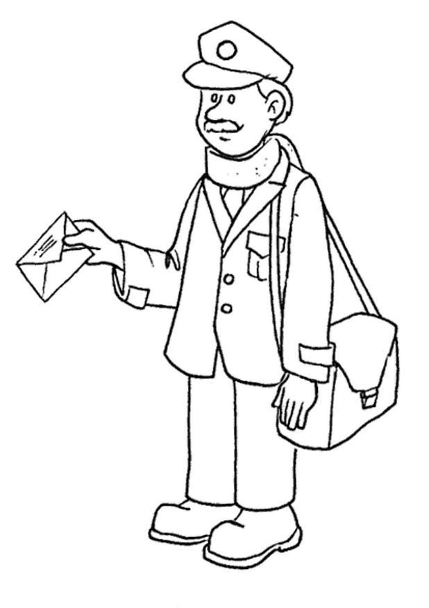 618x874 postman coloring - Postman Drawing