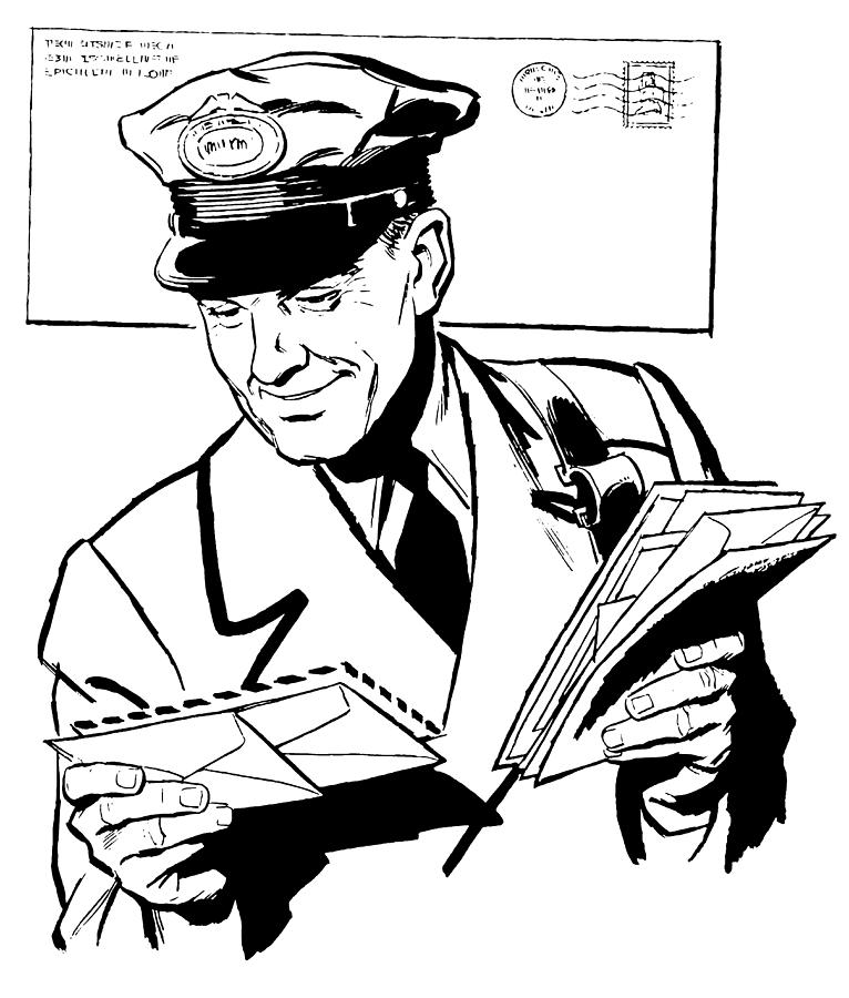 766x900 postman - Postman Drawing