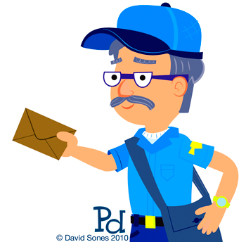 350x344 the postman was here, and can't thedoodlediner - Postman Drawing