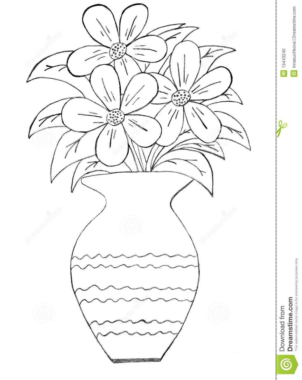 1035x1300 How To Make Flower Pot Drawing Sketches - Pot Drawing