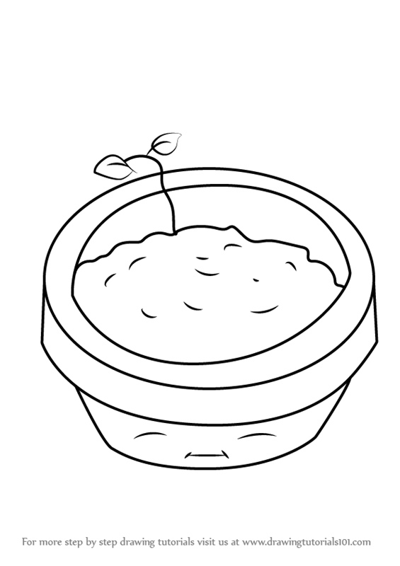 565x800 Learn How To Draw Flower Pot From Plants Vs Zombies - Pot Drawing