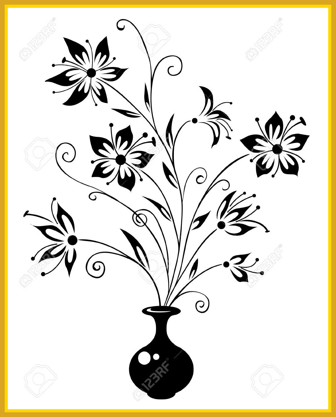 1090x1350 Drawings Flower Pot - Pot Flower Drawing
