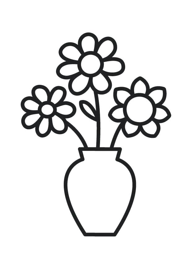620x875 flower drawing outline flower vase outline drawing luxury flower - Pot Flower Drawing