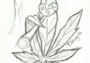 300x210 Draw Pot Leaf Cartoon Weed Art Drawings Weed Drawings Ganja - Pot Leaf Drawing