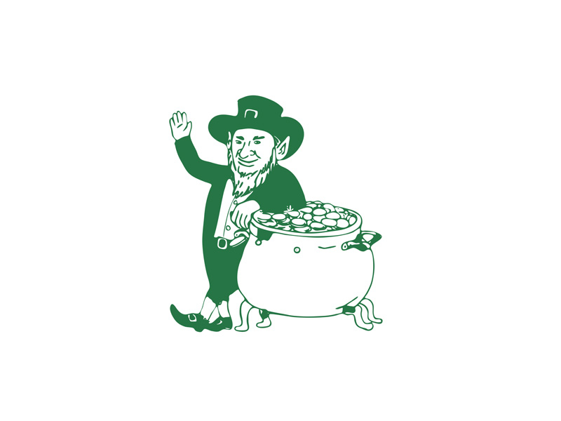 800x600 green leprechaun standing - Pot Of Gold Drawing