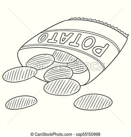 450x470 vector of potato chips - Potato Chip Drawing