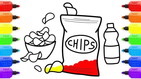 600x338 collection of potato chips drawing best coloring collection - Potato Chip Drawing