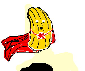 300x250 cape wearing potato chip levitates drawing - Potato Chip Drawing