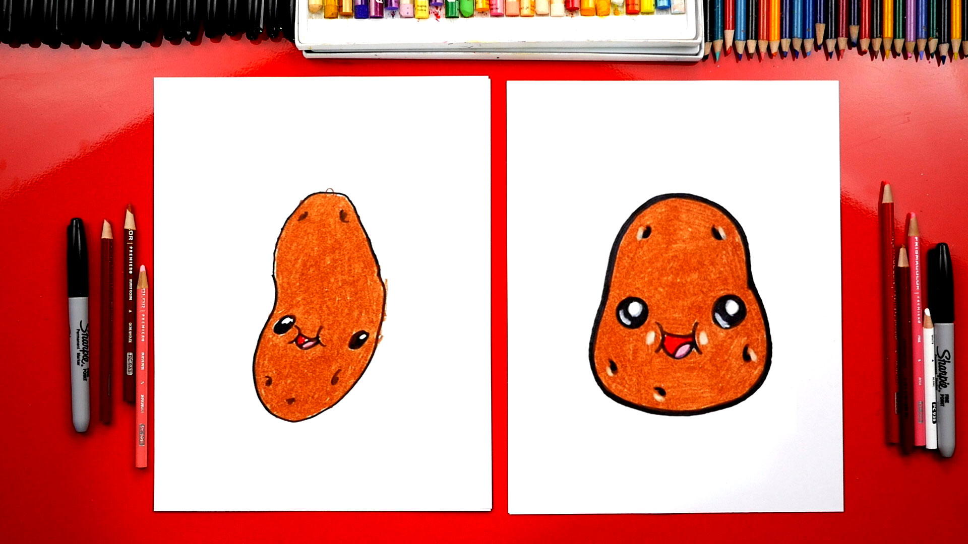 1920x1080 how to draw a funny potato - Potato Drawing