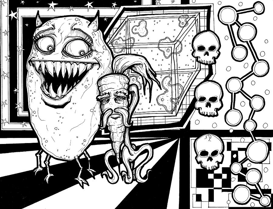 900x691 potato carrot montage drawing - Potato Drawing