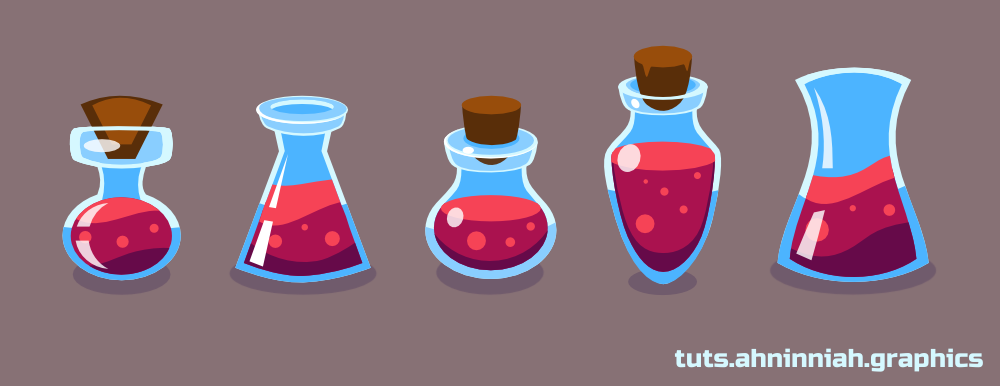 1000x386 inkscape tutorials how to draw bottle with potion - Potion Drawing