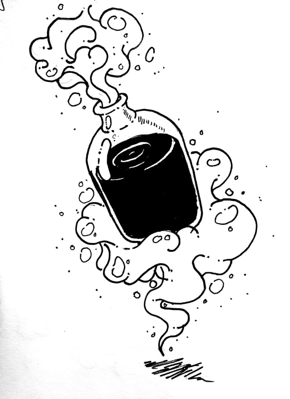 581x800 Inktober Potion - Potion Drawing