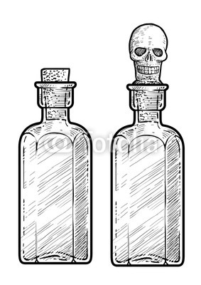 283x400 Potion, Medicine Bottle Illustration, Drawing, Engraving, Ink - Potion Drawing
