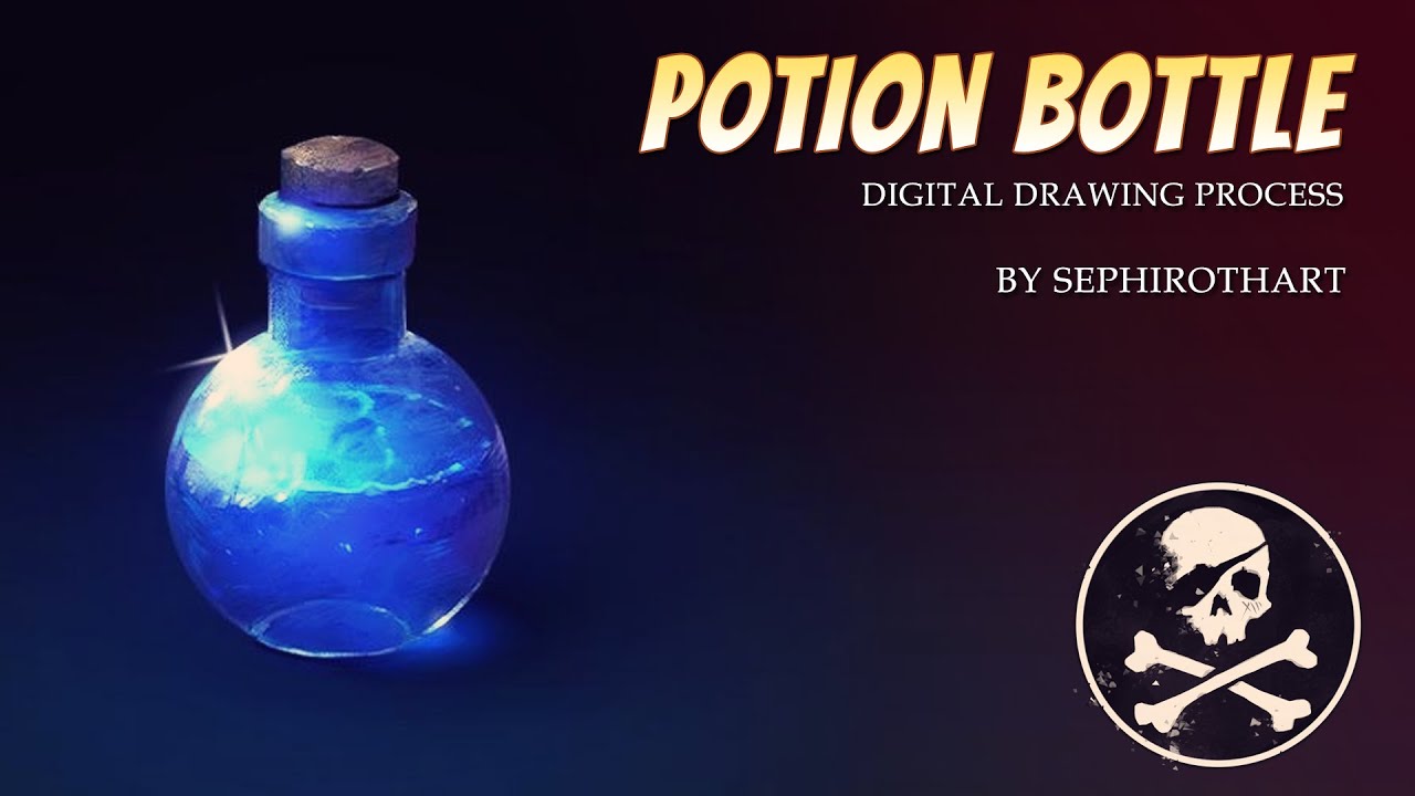 1280x720 sephirothart potion bottle digital drawing process - Potion Drawing