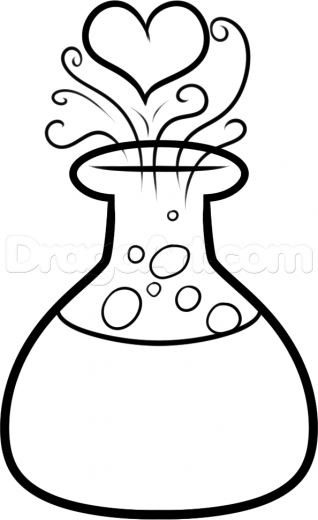 318x520 Step How To Draw Love Potion - Potion Drawing