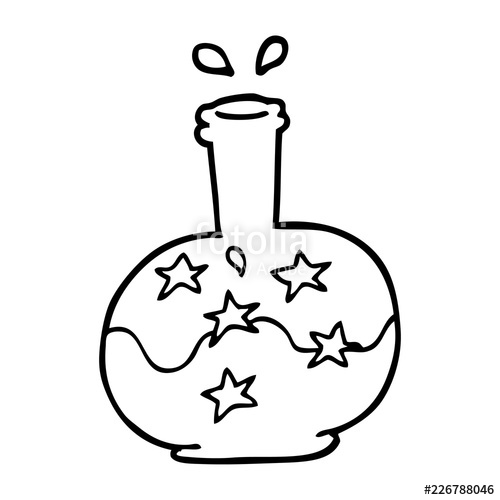 500x500 Line Drawing Cartoon Magic Potion Stock Image And Royalty Free - Potion Drawing