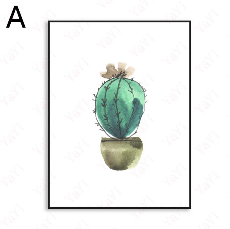 737x734 frameless painting small fresh cactus living room decorative - Potted Cactus Drawing