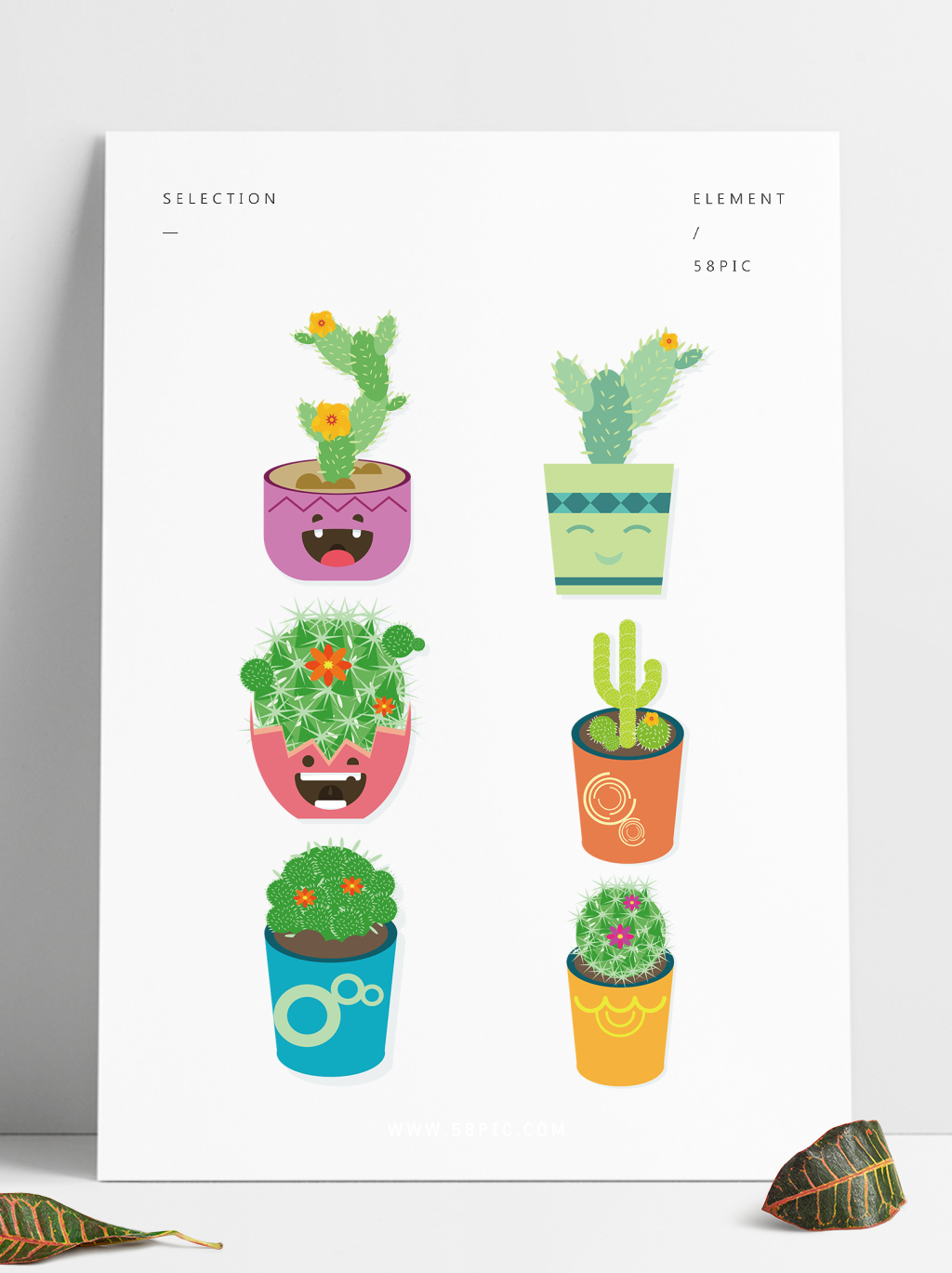 1024x1369 hand drawn flower vector potted cactus flower set illustration - Potted Cactus Drawing