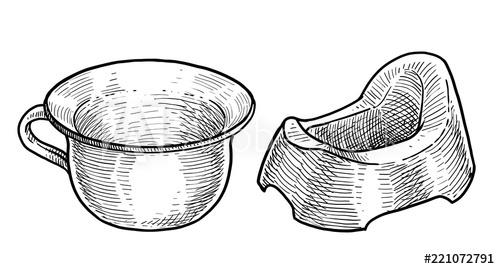 500x269 potty illustration, drawing, engraving, ink, line art, vector - Potty Drawing