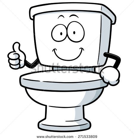 450x470 Vector Illustration Of Cartoon Toilet - Potty Drawing